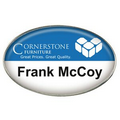 Die Cast Metal Name Badge w/Four Color Process Imprint - Oval